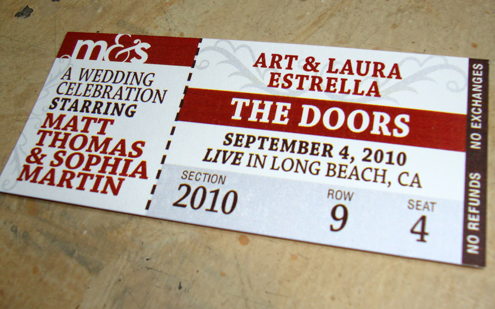 Ticket Place Cards